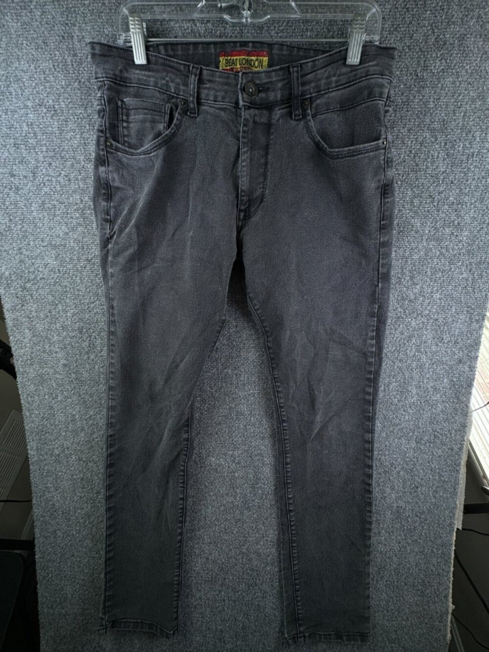 Pepe Jeans 34x33 Gray Charcoal Wash Denim Pants Men “beat London” Cotton Stretch